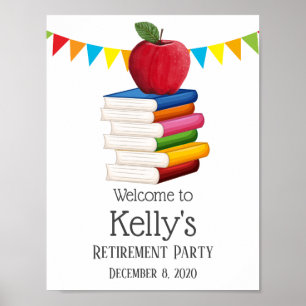 Poster retraite d'enseignant, Apple, signe welcom