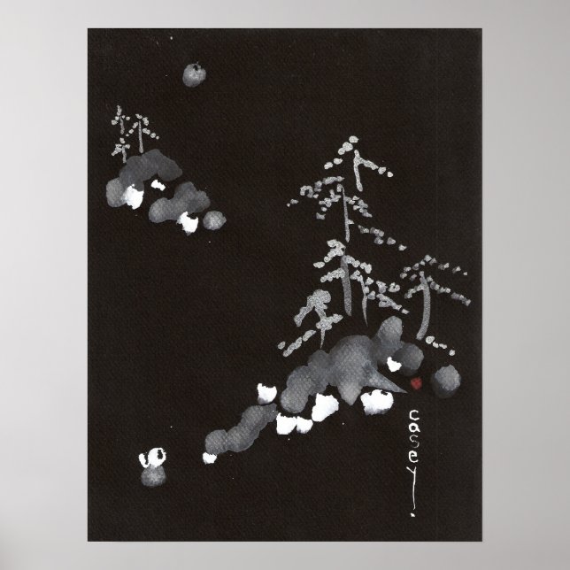 Poster Retraite des montagnes neigeuses (Devant)