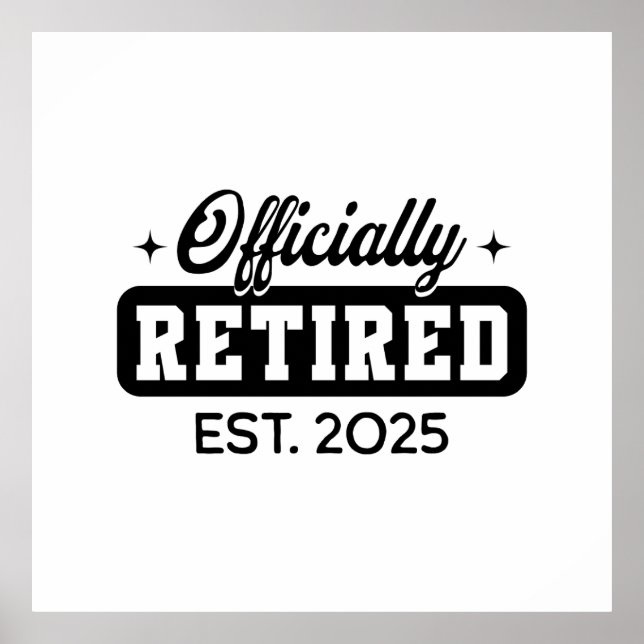 Poster Retraite officielle vintage 2025 Drôle retraite (Devant)