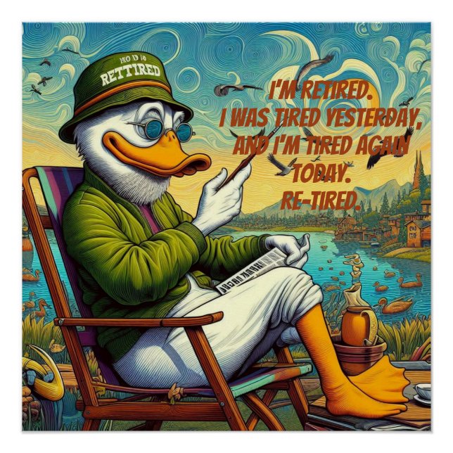 Poster Retraité & Relaxé (Devant)