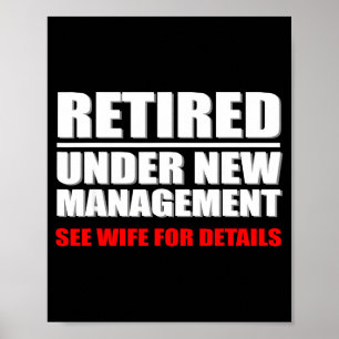 Poster Retraité, sous nouvelle direction, cadeau de retra