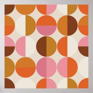 Poster Retro 60s - style les années 70 avec un arc-en-cie