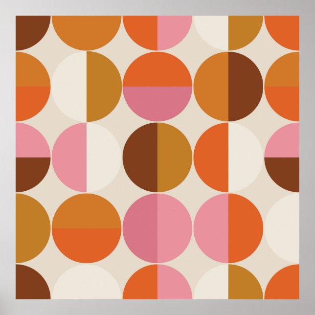 Poster Retro 60s - style les années 70 avec un arc-en-cie (Devant)