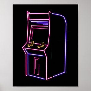 Poster Retro 80s 90s NeON Arcade Machine Arcade Cabinet d
