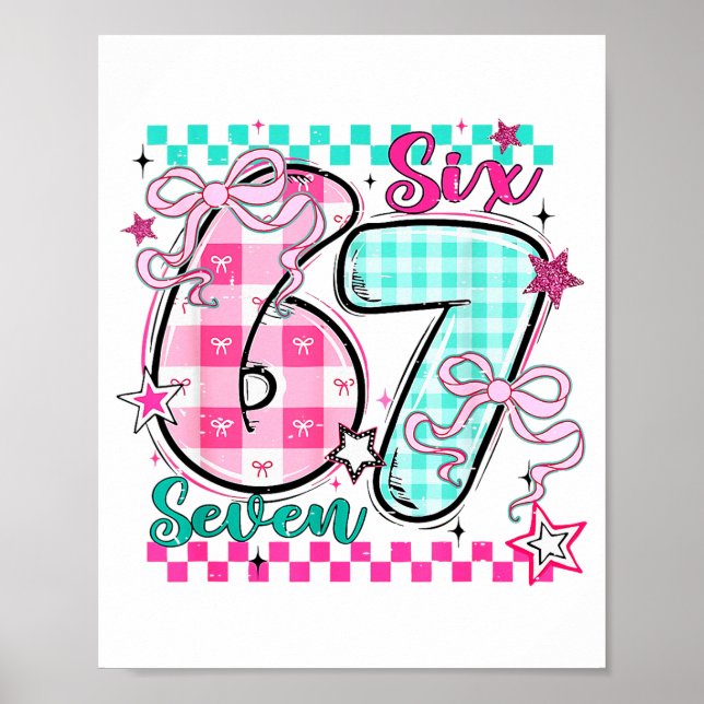 Poster Retro à carreaux Saint-Valentin Six Sept Mème 67 V (Devant)