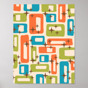Poster Rétro Abstrait Moderne du Milieu du Siècle