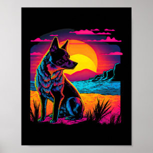 Poster Retro Aesthétique Australian Cattle dog 17