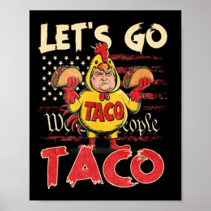Poster Retro Allons Taco Chemise Drôle Allons Taco Pour