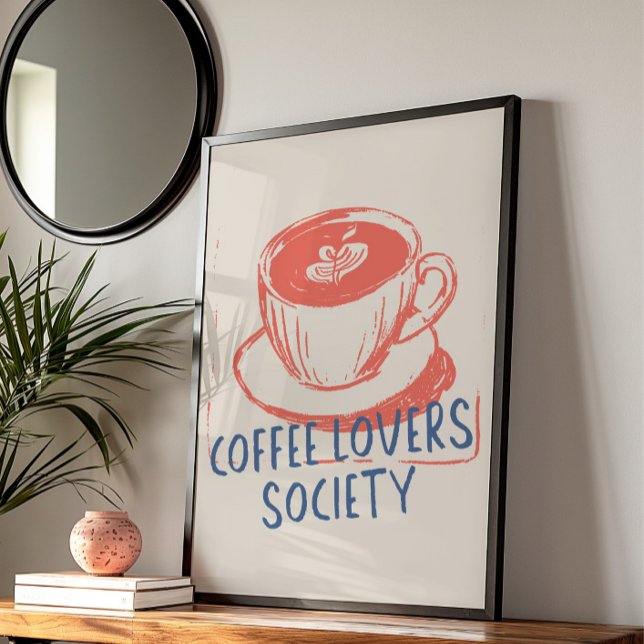 Poster Retro Amateurs de café Café de cuisine Café Citati (Créateur téléchargé)