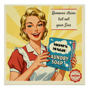 Poster Retro Annonces 1950 Vintage Lave savon Publicité