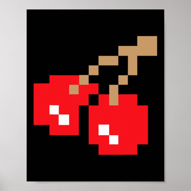 Poster Retro Arcade Game Cherries (Devant)