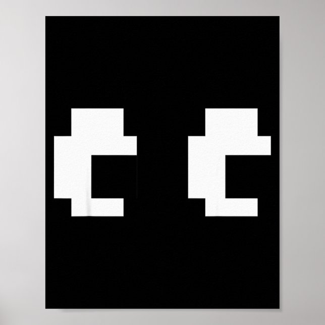 Poster Retro Arcade Game Ghost Eyes Halloween Group Costu (Devant)