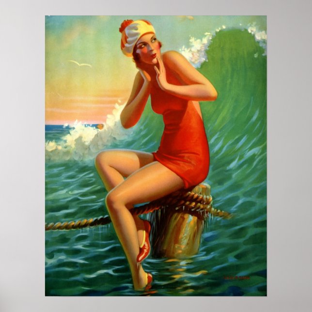 Poster Retro Art Print, "Sitting Pretty" Eggleston (Devant)