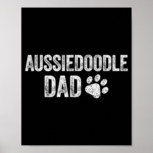 Poster Retro Aussiedoodle Dad Papa Father's Day Aussie Do (Devant)