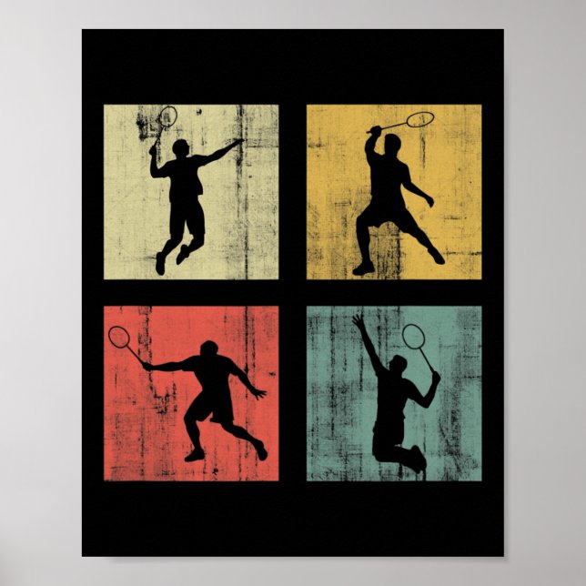 Poster Retro Badminton (Devant)