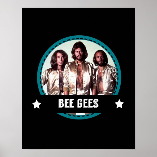 Poster Retro Bee Gees Band les années 70 Tribute Icons (Devant)