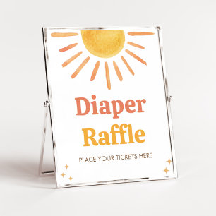 Poster Retro Boho Sunshine Baby shower Diaper Raffle