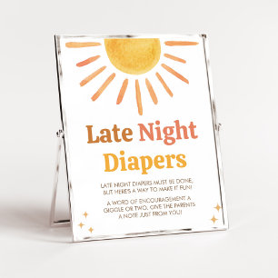 Poster Retro Boho Sunshine Baby shower Late Night Diapos