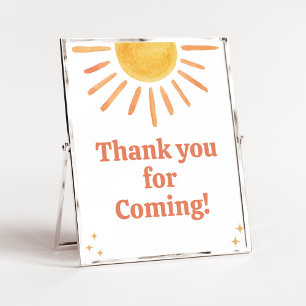 Poster Retro Boho Sunshine Merci pour venir
