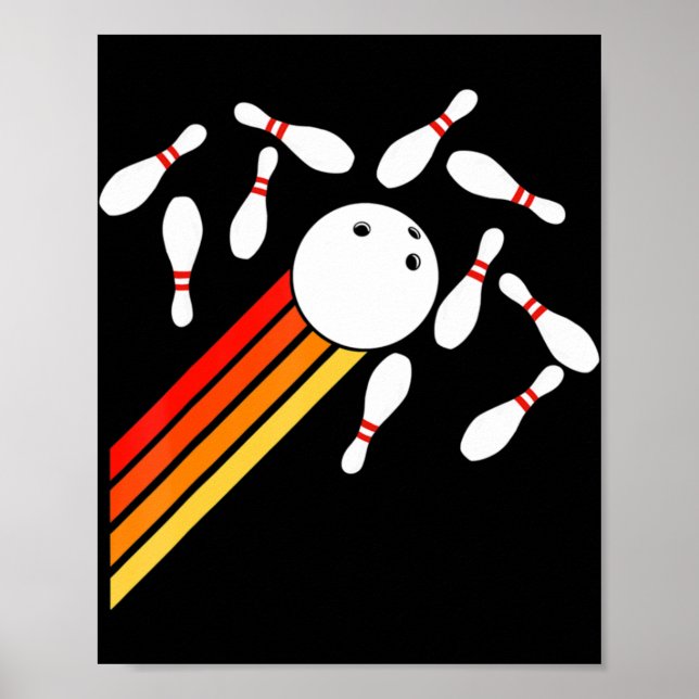 Poster Retro Bowling Fun Bowling (Devant)