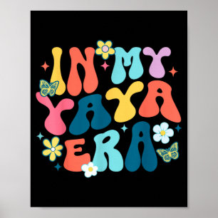 Poster Rétro branché à mon époque yaya bonne fête des mèr