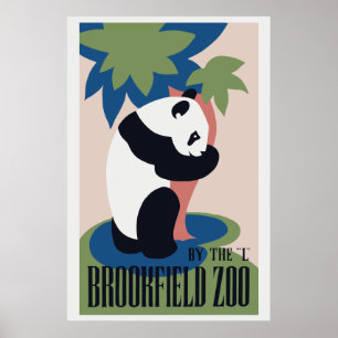 Poster Retro Brookfield Zoo panda