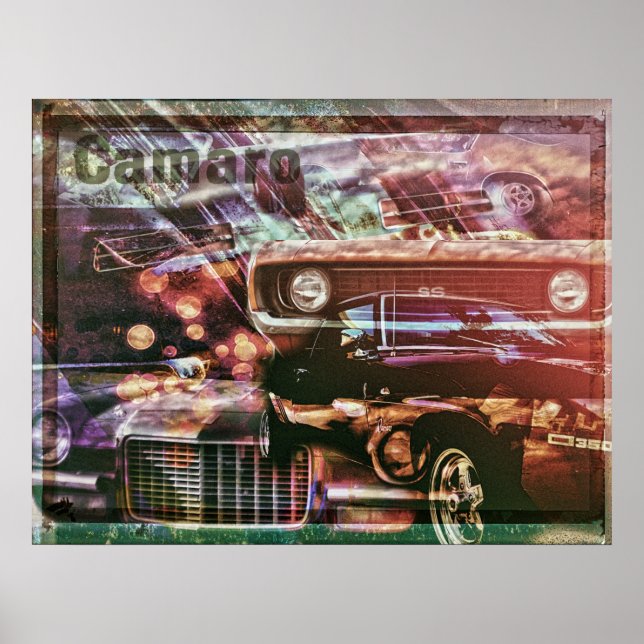 Poster Retro Camaro (Devant)