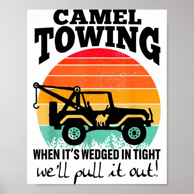 Poster Retro Camel Towing Sarcastic Quotes Life Without M (Devant)