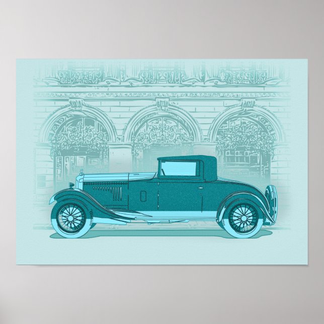 Poster Retro Car Artwork  (Devant)