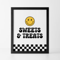 Retro Checker Happy Face Sweets et Traitements