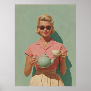 Poster Retro Chic Tea Party