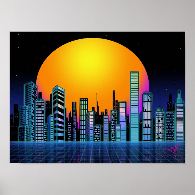 Poster Retro City-1 (Devant)