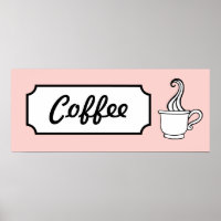 Poster Retro Coffee Art Imprimer