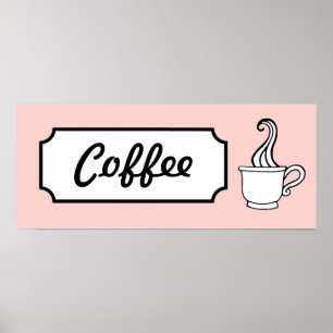Poster Retro Coffee Art Imprimer