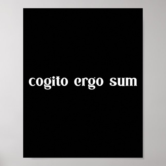 Poster Retro Cogito Ergo Sum Metaphysics Humanism Ethics  (Devant)