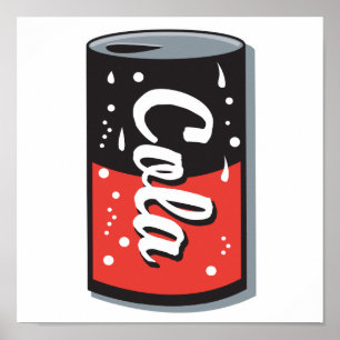 Poster retro cola peut concevoir