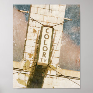 Poster Retro Color TV Motel Signal Vintage Archivage