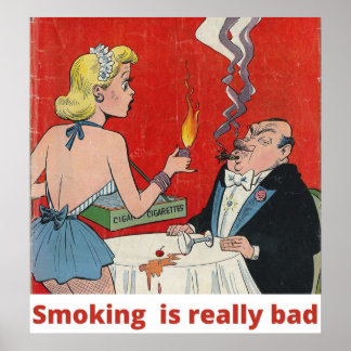 Poster Retro Comics Book Pictures - Fumer est mauvais pou
