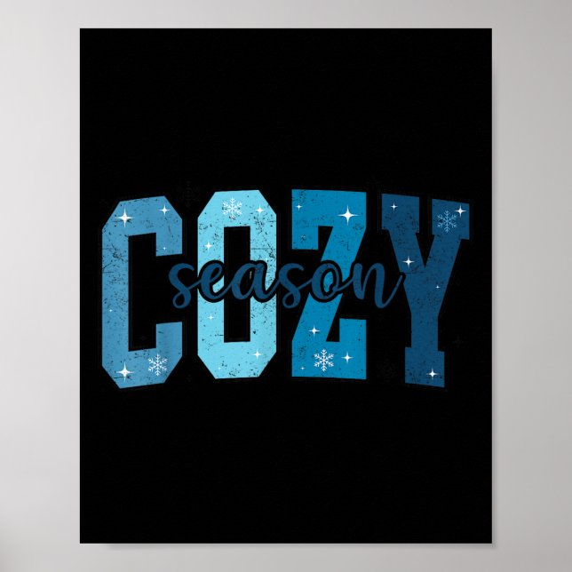 Poster Retro Cozy Season Cute Winter Vibes Tis The Season (Devant)