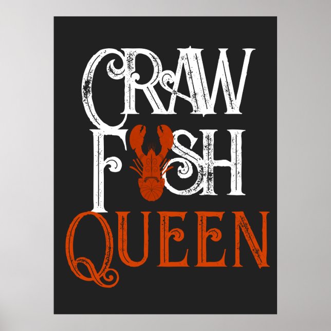 Poster Rétro Crawfish Queen Seafood (Devant)