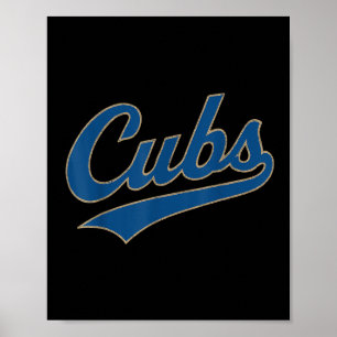 Poster Retro Cubs Surnom Vintage Pour Femmes Hommes Garço