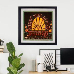 Poster Retro Cute Profitez des petites choses Inspirivity