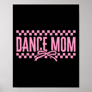 Poster Retro Danse Maman Coquette Bow À damiers Danse Mam
