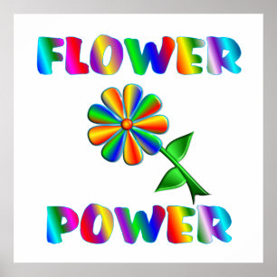 Poster rétro de l'énergie des fleurs