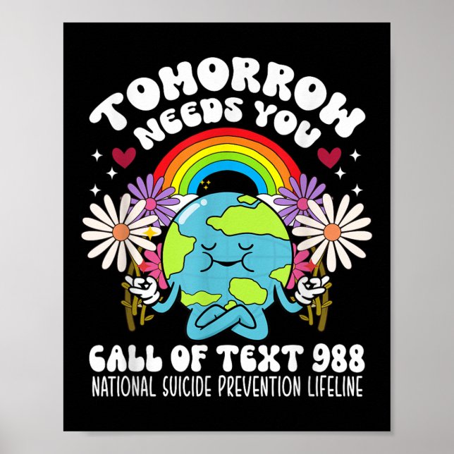 Poster Retro Demain A Besoin De Vous 988 Prévention Du Su (Devant)