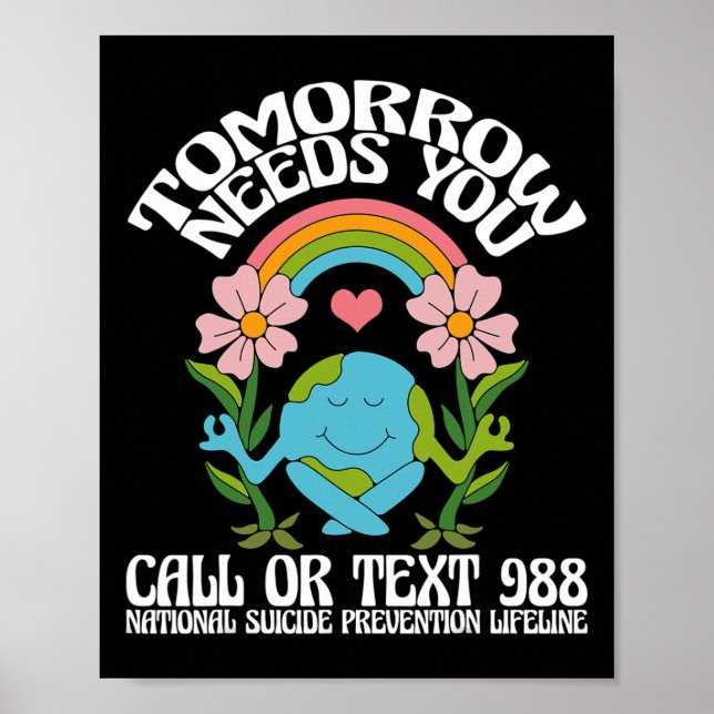 Poster Retro Demain A Besoin De Vous 988 Prévention Du Su (Devant)