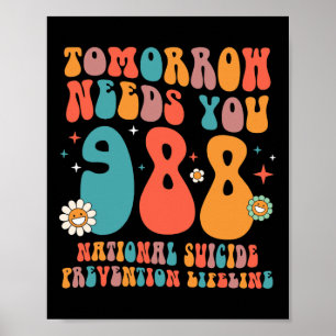 Poster Retro Demain A Besoin De Vous 988 Prévention Du Su