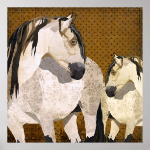 Poster rétro des Chevaux blancs