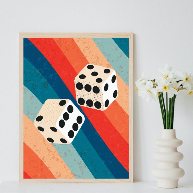 Poster Retro Dice Wall Art Imprimantes tendance Sentiment (Créateur téléchargé)
