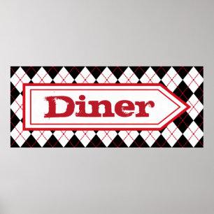 Poster Retro Diner Sign Wall Art